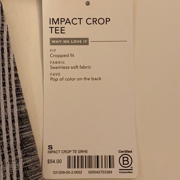 Athleta impact workout crop tee gray XS NWT - Picture 9 of 11